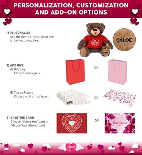 DolliBu I Love You Brown Bear Plush - 10 Inches 1