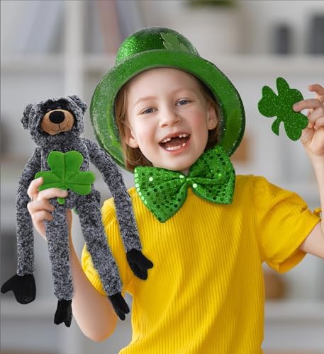 DolliBu Custom Black Bear Plush with Shamrock 21 St Patricks Day Toy