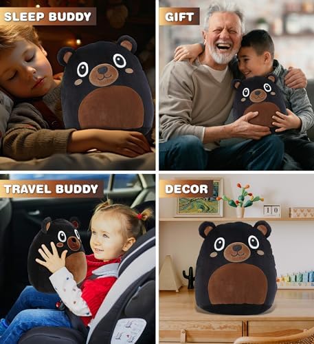 DolliBu Snug-Mooshies Black Bear Plush Toy - 10 Inch