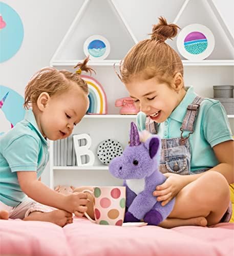 DolliBu Plush Purple Unicorn - 9 Inches Huggable Toy