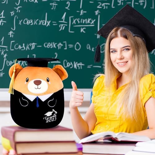 Graduation Bear Plush Pillow 8 Inch 2025 Class Gift