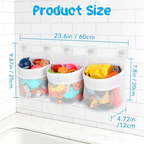 Satumho Bath Toy Storage Organizer for Tub White