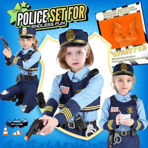YADIYA Police Costume Set for Kids 3-12