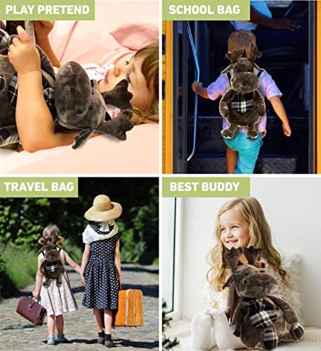 DolliBu Moose Stuffed Animal Backpack - 14 Inches
