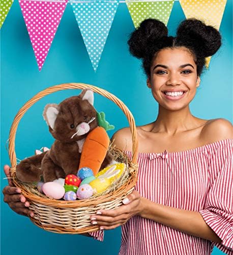DolliBu Easter Brown Cat Plush with Carrot 7 Inch