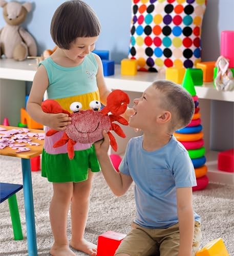 DolliBu Red Crab Plush Toy - 12 Inches Soft Stuffed Animal