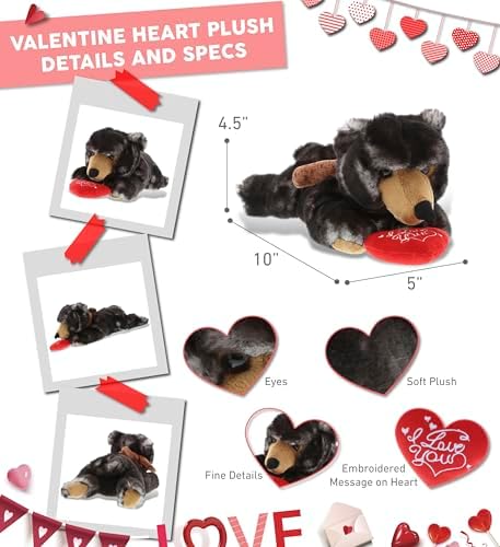 DolliBu Personalized I Love You Black Bear Plush Toy