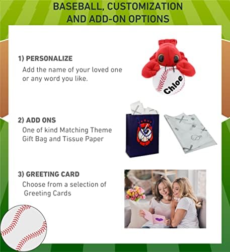 DolliBu Big Eye Lobster Stuffed Animal with Baseball