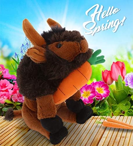 DolliBu Happy Easter Buffalo Plush Toy with Carrot