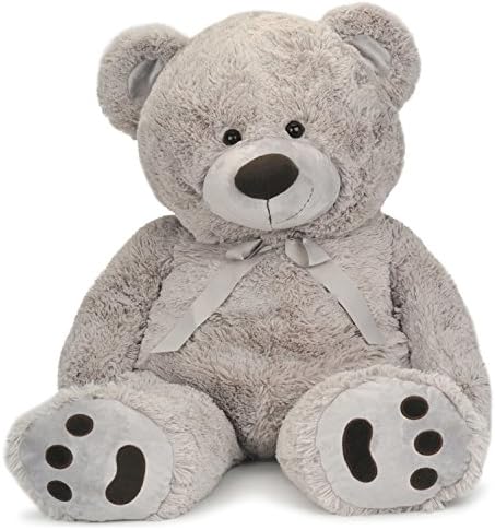 JOON Huge Teddy Bear - 38 Inches Light Gray Fluffy Faux Fur