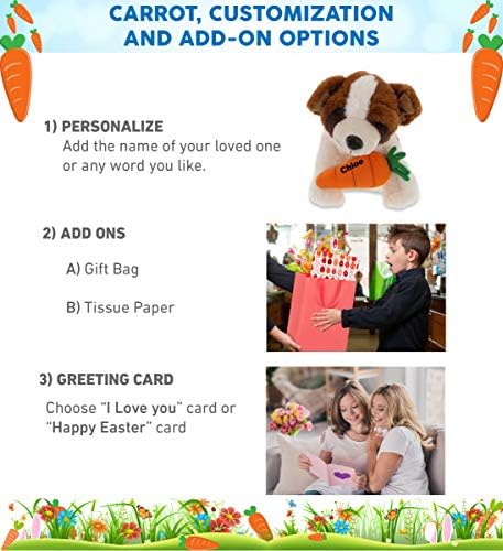 DolliBu St Bernard Dog Plush with Carrot - 8 Inches