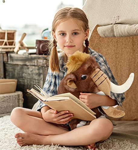 DolliBu Plush Mammoth Stuffed Animal - 9 Inch