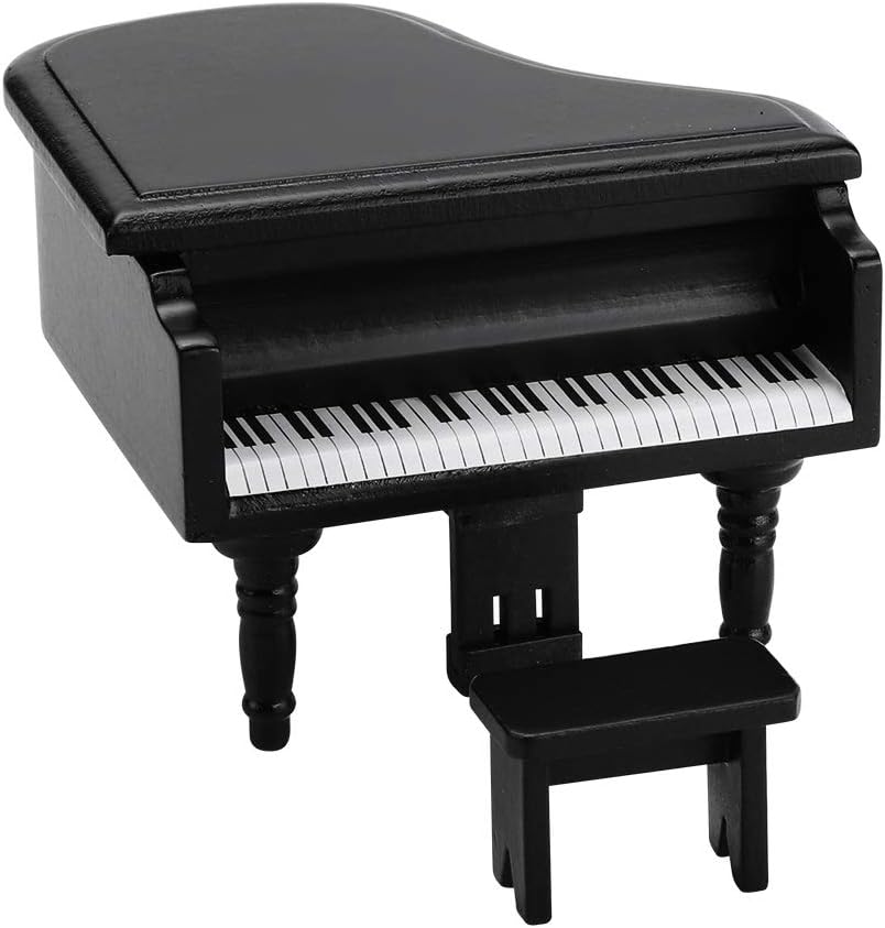 Zerodis 112 Scale Miniature Grand Piano with Stool