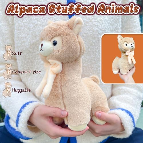 NuomiYue Brown Alpaca Plush Toy - Cute 11 Inch Llama Stuffed Animal