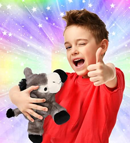 Puzzled DolliBu Laying Donkey Plush - 9 Inch Huggable Grey Stuffed Animal