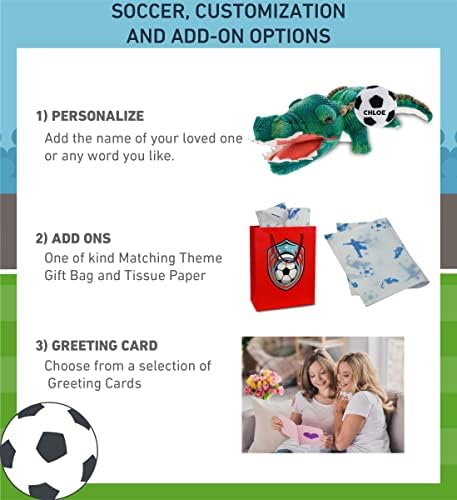 DolliBu Green Alligator Plush with Soccer Ball - 18 Inches 1