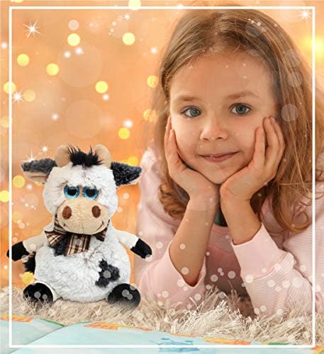 DolliBu Plush Cow Stuffed Animal - 7 Inch Huggable Cow Toy