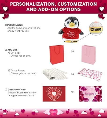 DolliBu I Love You Valentine Penguin Plush - 9 Inches