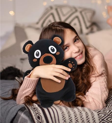 DolliBu Snug-Mooshies Standing Black Bear Plush - 10 Inches