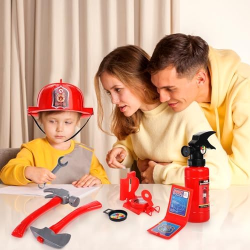 Noamus 18 Pcs Fireman Costume Kids Set