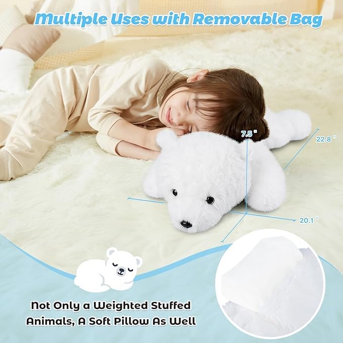 Bobbie Laxi 23 Polar Bear Weighted Plush Toy 1