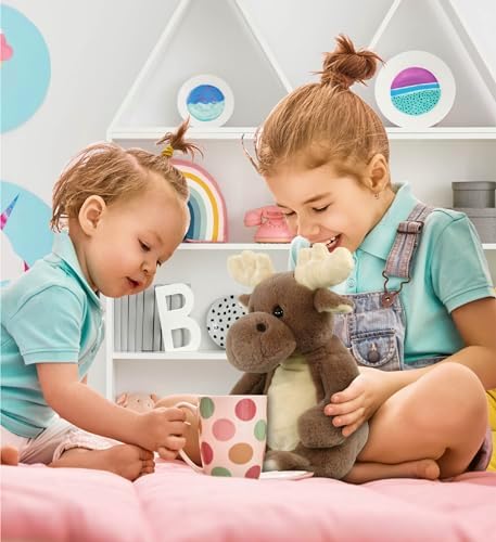 DolliBu Super Soft Moose Stuffed Animal 9 Inches