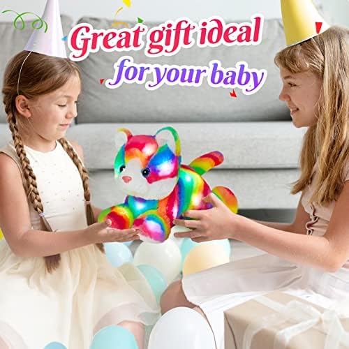 Glow Guards 13 Rainbow Cat Plush Toy with LED Night Light