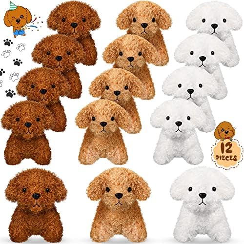 Skylety 12-Pack 5 Mini Dog Plush Toys Set