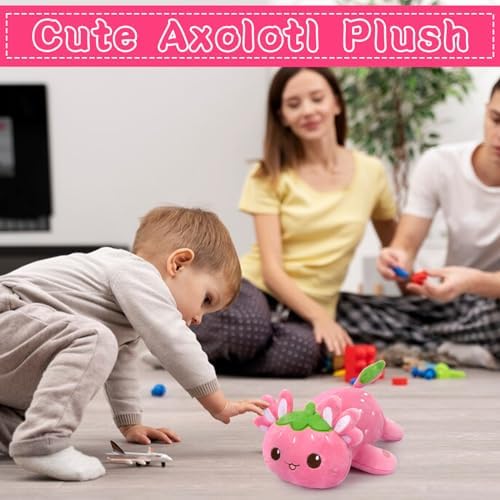 Cute Strawberry Axolotl Plushie Toy 8 Inch
