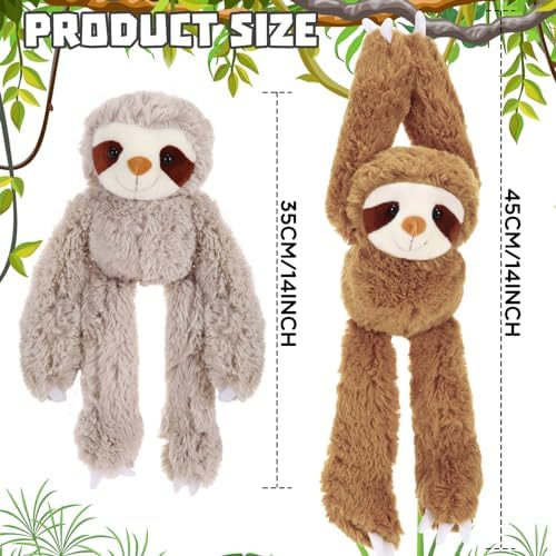 Queekay 2-Pack Sloth Plush Toy Hanging Decor 1