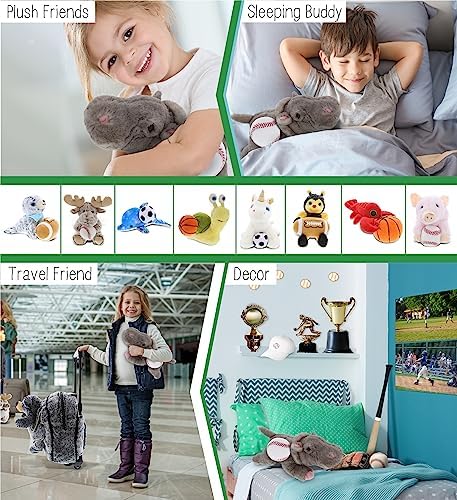 DolliBu Hippo Plush with Baseball - 115 Inches