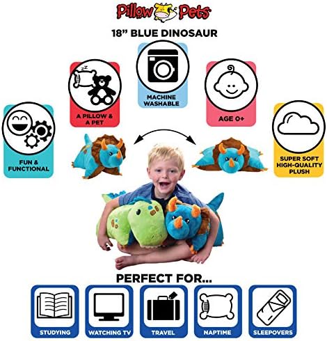 Pillow Pets Triceratops Blue 18 Inch Plush Toy