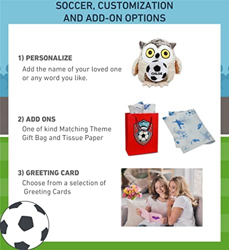 DolliBu Fat Brown Owl Stuffed Animal with Soccer Ball Plush