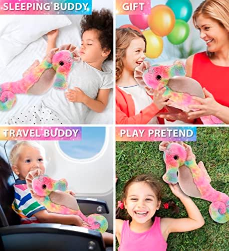 Dolli Bu Rainbow Seahorse Plush Toy - 15 Inches