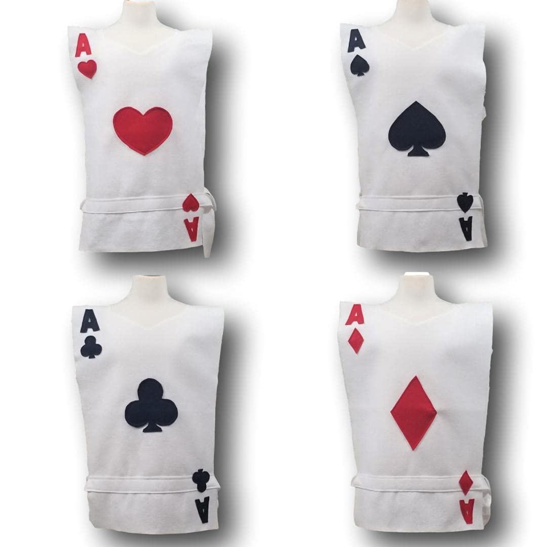 Jack of Hearts Playing Card Costume Tunic for Kids 4-9y