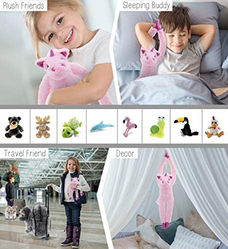 DolliBu Hanging Plush Unicorn with Hook Loop Tape - 21 Inch
