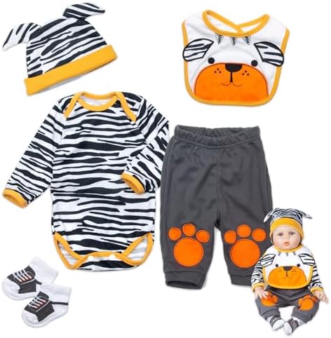 Medylove 22 Reborn Baby Boy Tiger Outfit 5 Pieces