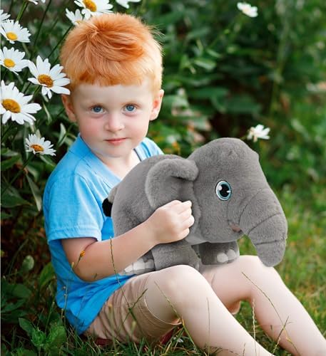 DolliBu Elephant Eco-Friendly Plush Toy 14 Inch Huggable Soft Playtime Stuffed Animal
