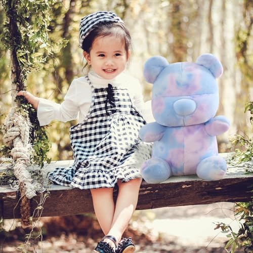Tie Dye Bear Plush Toy - 9 Inch Soft Cuddly Stuffed Animal 1