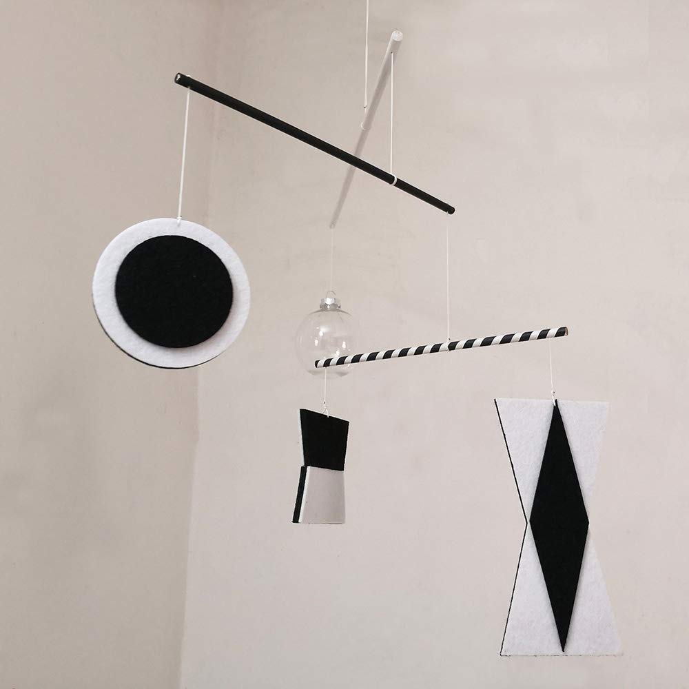 LERYDESI Montessori Baby Mobile White Black Thick Felt Mobile