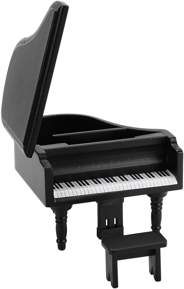 Zerodis 112 Scale Miniature Grand Piano with Stool