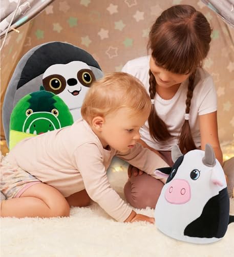 DolliBu Snug-Mooshies Cow Plush Toy - 10 Inch