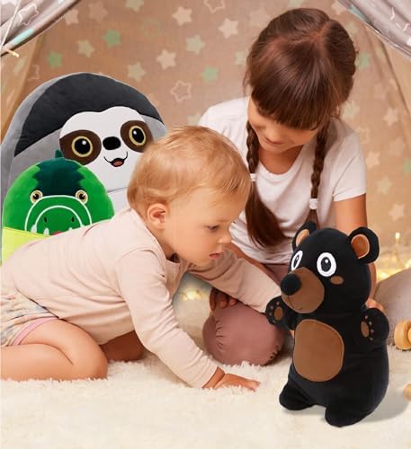 DolliBu Snug-Mooshies Standing Black Bear Plush - 10 Inches