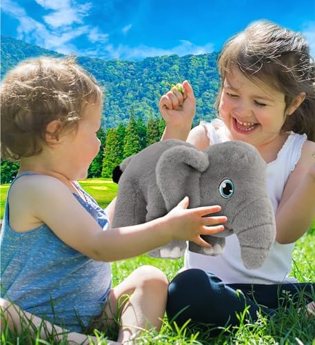 DolliBu Elephant Eco-Friendly Plush Toy 14 Inch Huggable Soft Playtime Stuffed Animal