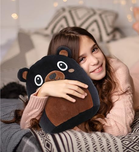 DolliBu Snug-Mooshies Black Bear Plush Toy - 10 Inch