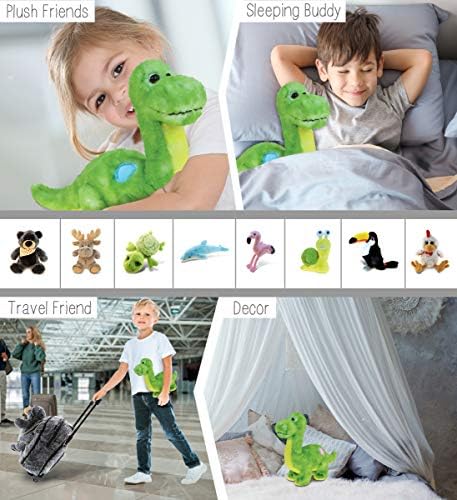 Puzzled DolliBu Plush Dinosaur - 10 Inch Soft Huggable Green Toy