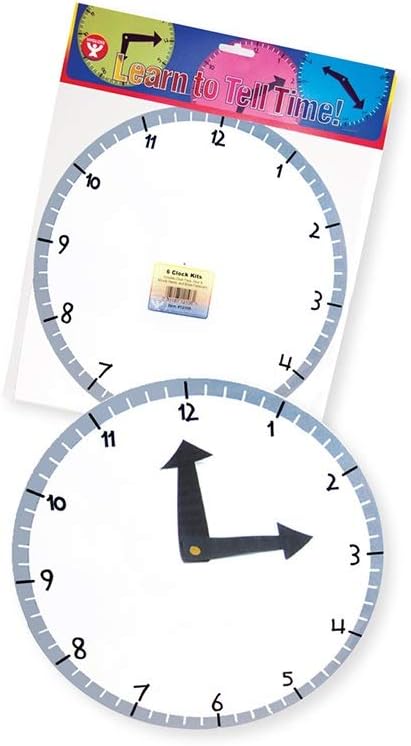 Hygloss Learn-to-Tell-Time Paper Clock Kit for Kids