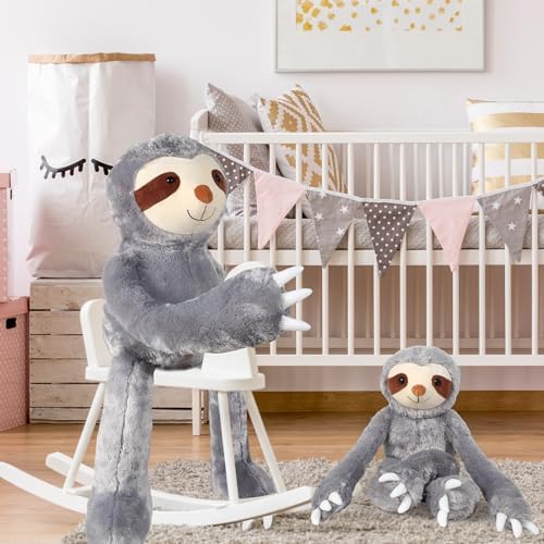 Libima 2 Pcs Large Sloth Plush Toy Set 40in and 18in