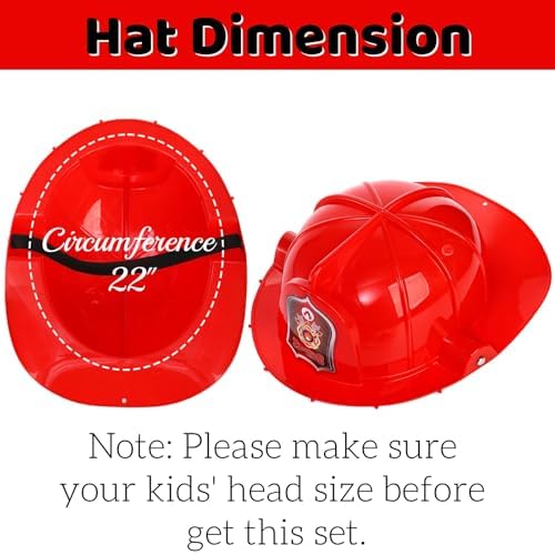 Noamus 18 Pcs Fireman Costume Kids Set