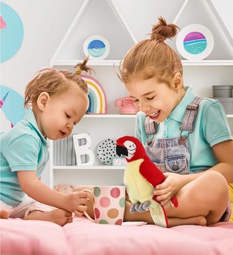 DolliBu Red Parrot Super Soft Plush Toy - 9 Inches